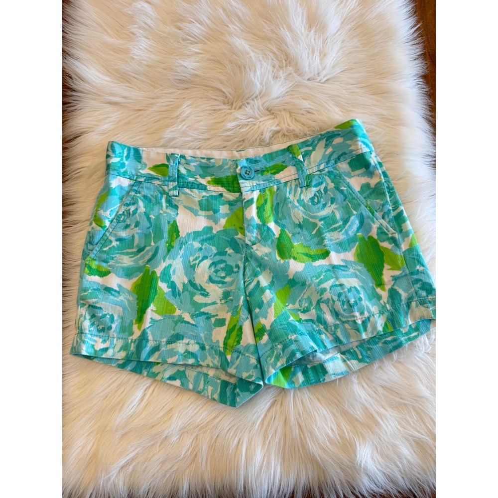 Lilly Pulitzer the Callahan‎ shorts size 0 blue green floral